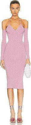 Cold Shoulder Knit Dress in Mauve