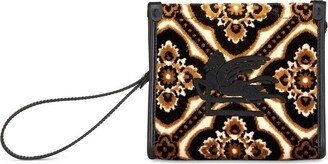 Pegaso-motif jacquard pouch