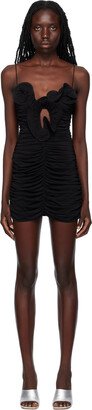 Black Ruched Minidress