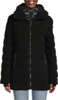 Astra Faux Shearling Puffer Bib Parka