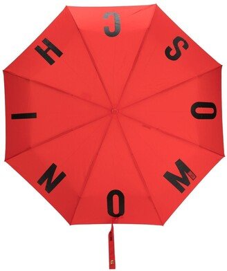 Logo-Print Panelled Umbrella