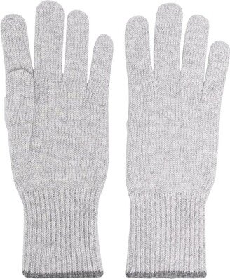 Contrasting-Trim Knitted Gloves-AA