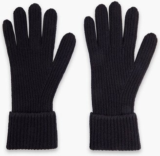 Oak ribbed cashmere gloves