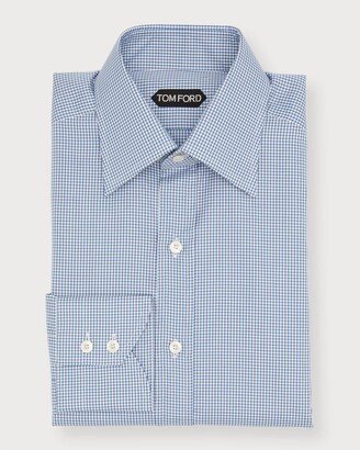 Men's Slim Fit Micro-Check Dress Shirt