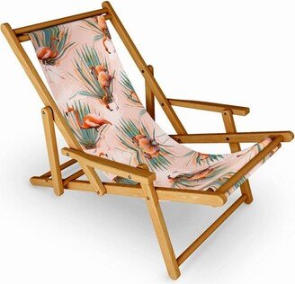 Marta Barragan Camarasa Flamingos Pattern with Cactus Sling Chair