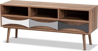 Leane Modern & Contemporary 3-Drawer Wood TV Stand-Natural Brown