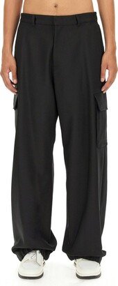 Ow Emb Drill Mid-Rise Wide Leg Trousers