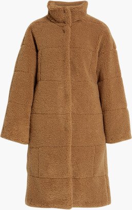 Quilted faux shearling coat