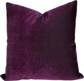 Plum Velvet Pillow Cover - Textured Corded High End Designer Purple