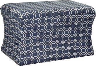 Lattice Pouf Storage Ottoman Light Blue - Ore International