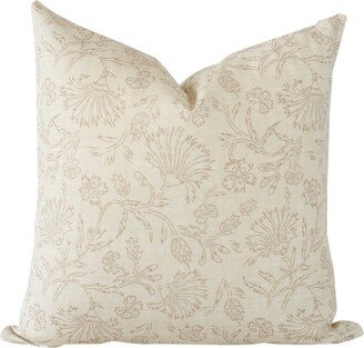 Beige Floral Pillow Cover, Fall Pillow, Modern Neutral Throw Decorative Luxury