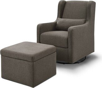 Adrian Swivel Glider with Storage Ottoman