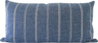 Blue Pillow Covers, Grey Stripe Cover, Denim Large Throw Covers, Lumbar Cover