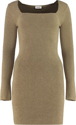 Leah Square-Neck Slim-Cut Knitted Dress