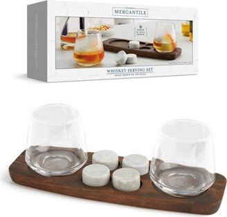 Studio Mercantile Whiskey Serving Tray Chilling Stone Set