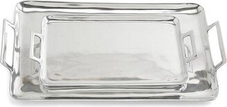 Two's Company Set Of 2 Crillion High-Polished Decorative Trays With Handles