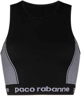 Rabanne Logo-Stamped Seamless Sports Bra