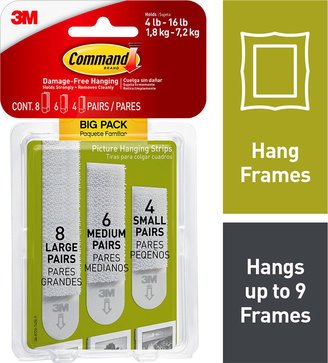 Command Assorted Picture Hanging Strips VP White Pkg/18