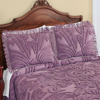 Collections Etc Scroll and Floral Abigail Chenille Cotton Pillow Sham