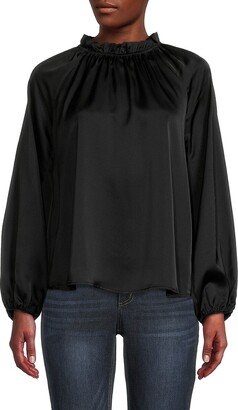 Renee C. Blouson Sleeve Satin Top