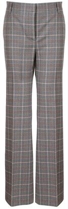 Checked Pattern Straight-Leg Trousers