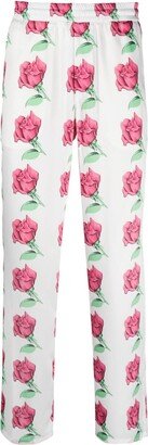 Floral-Print Straight-Leg Trousers-AE