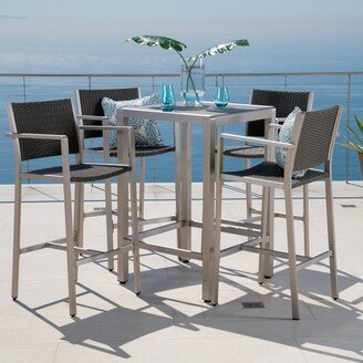 Cape Coral Outdoor 5-piece Aluminum Square Bar Set