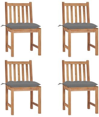 Patio Chairs 4 pcs with Cushions Solid Teak Wood-AB