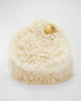 Sphere Shearling Pouch Clutch Bag