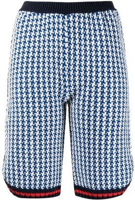 Houndstooth Knee-Length Shorts