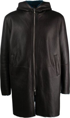 Hooded Leather Coat