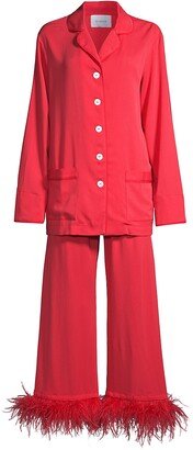 Party Feather 2-Piece Long Pajama Set