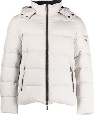 Padded Zip-Up Hooded Down Jacket-AA