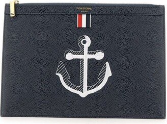 Anchor Embroidered Clutch