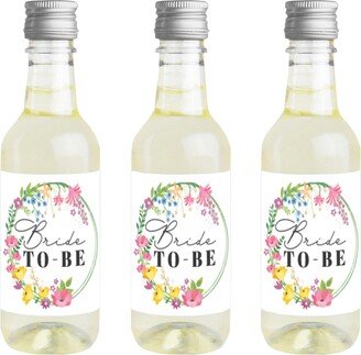 Big Dot Of Happiness Wildflowers Bride Mini Wine and Champagne Bottle Label Stickers 16 Ct