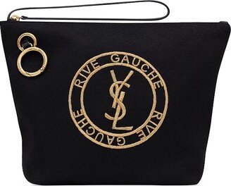 Rive Gauche Embroidered Pouch in Felt