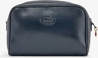 This Old Thing London Mens Black Pre-loved Celine Brand-embossed Leather Pouch bag