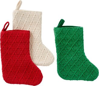 Stocking Asst w Bells Tie On Red/Green/Wht