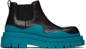 Black & Blue Low Tire Chelsea Boots