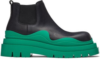 Black & Green Tire Chelsea Boots-AA