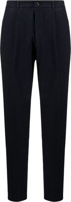 Pleated Cotton-Blend Tapered Trousers