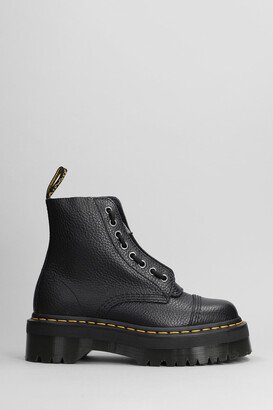 Sinclair Combat Boots In Black Leather