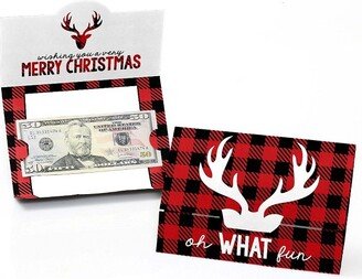 Big Dot of Happiness Prancing Plaid - Christmas and Holiday Buffalo Plaid Money and Gift Card Holders - Set of 8