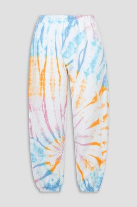 Tie-dyed cotton-fleece track pants