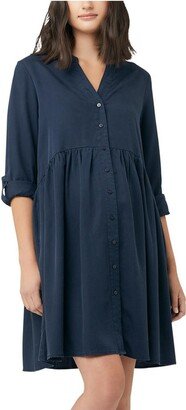 Maternity Demi Tencel Shirt Dress Navy