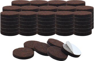 Unique Bargains 90pcs Furniture Pads Round Self-stick Non-slip Anti-scratch Felt Pads Floors Protector Dark Brown