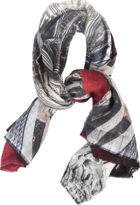 Fringe Edges Printed Scarf-AI