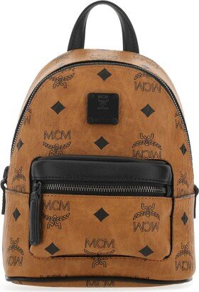 Stark Monogram Print Zipped Backpack