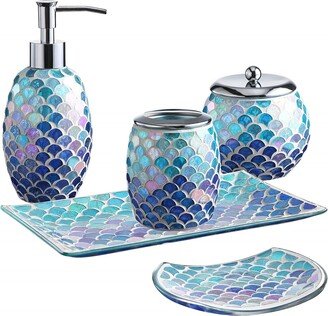 No Decorative Glass Bathroom Soap Dispenser Set