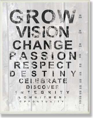 Home Decor Grow Eye Chart Inspirational Typography Wall Plaque Art, 12.5 x 18.5